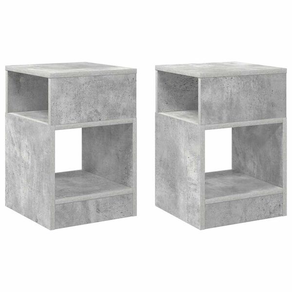 vidaXL V&eacute;gasztal 2 pcs Beton Sz&uuml;rke 30,5 x 30 x 45 cm Faanyag