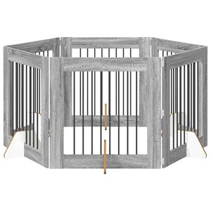 vidaXL Kutyaker&iacute;t&eacute;s &aacute;llv&aacute;nyokkal 6 pcs Sz&uuml;rke Sonoma 80 x 80 cm