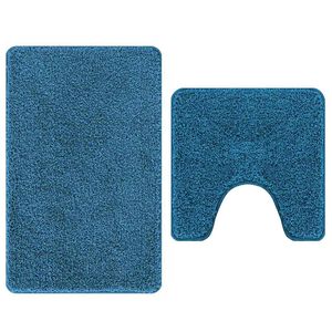 vidaXL Cs&uacute;sz&aacute;smentes f&uuml;rdőszőnyeg k&eacute;szlet 2 db K&eacute;k 50 x 50 cm PP