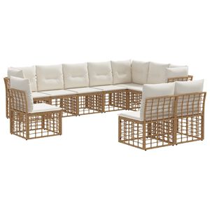 vidaXL K&uuml;lt&eacute;ri kanap&eacute; szett p&aacute;rn&aacute;val 7 pcs Term&eacute;szetes Poli&eacute;szter