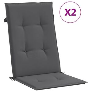vidaXL 2 db antracit sz&ouml;vet magas h&aacute;tt&aacute;ml&aacute;j&uacute; sz&eacute;kp&aacute;rna 120x50x2 cm