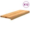 vidaXL 12 db t&ouml;m&ouml;r t&ouml;lgyfa vil&aacute;gosbarna l&eacute;pcsőfokok 70x30x2 cm