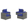 vidaXL 4 r&eacute;szes sz&uuml;rke polyrattan kerti &uuml;lőgarnit&uacute;ra p&aacute;rn&aacute;kkal