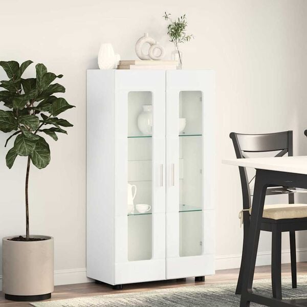 vidaXL Sz&eacute;f polcokkal ajt&oacute;val FLORIN Feh&eacute;r 55,5 x 29 x 103 cm Faanyag