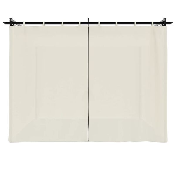 vidaXL krémszínű acél pavilon függönyökkel 3 x 3 m
