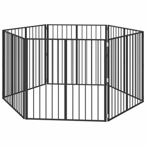 vidaXL Kutya Kapu 6 pcs Fekete 100 x 100 cm Horganyzott ac&eacute;l