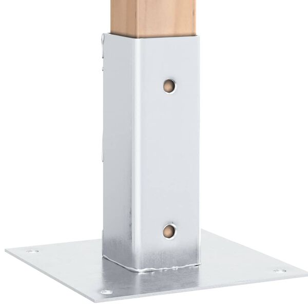 vidaXL 12 db horganyzott ac&eacute;lb&oacute;l oszlopalapok n&eacute;gyzet alak&uacute;ak 46x46 mm