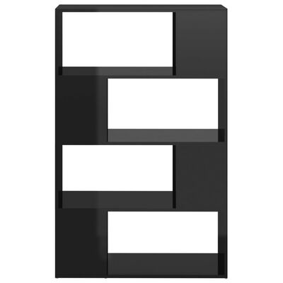 vidaXL magasfényű fekete térelválasztó könyvszekrény 80x24x124,5 cm