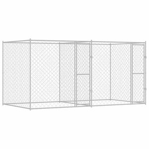vidaXL Kutyaketrec Ez&uuml;st 400 x 200 x 200 cm Horganyzott ac&eacute;l