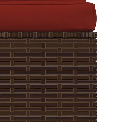 vidaXL 4 személyes barna polyrattan kanapé párnákkal