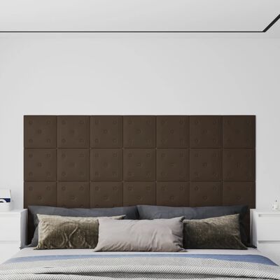 vidaXL 12 db barna műbőr fali panel 30 x 30 cm 1,08 m²