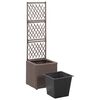 vidaXL barna rácsos polyrattan magaságyás 1 kaspóval 30 x 30 x 107 cm