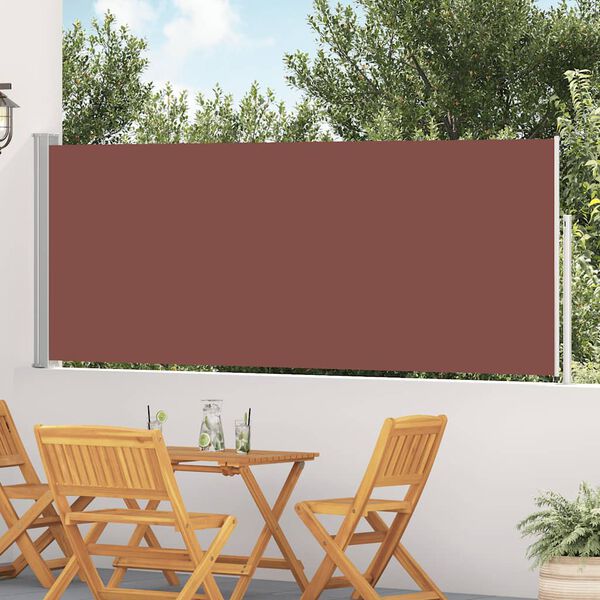 vidaXL barna beh&uacute;zhat&oacute; oldals&oacute; teraszi napellenző 120 x 500 cm