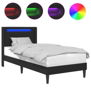 vidaXL &Aacute;gykeret LED szalagokkal fejt&aacute;ml&aacute;val Fekete 100 x 200 cm Műbőr