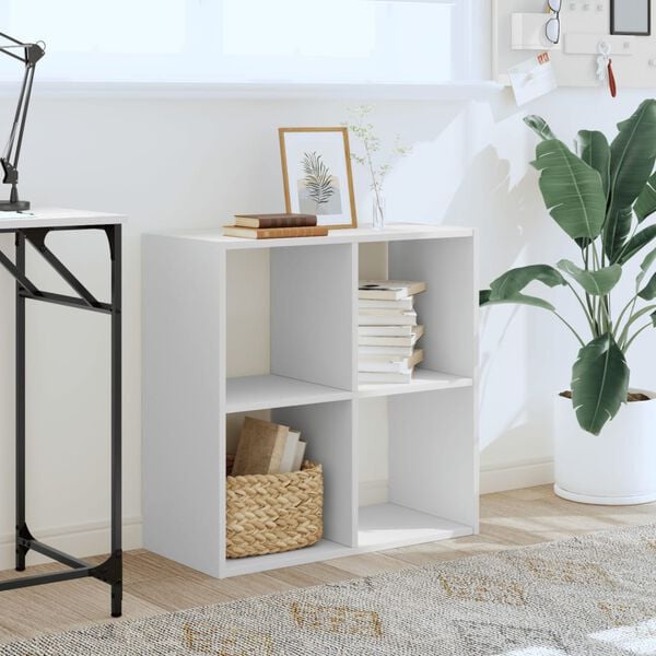 vidaXL feh&eacute;r szerelt fa k&ouml;nyvespolc 68,5 x 32 x 68,5 cm