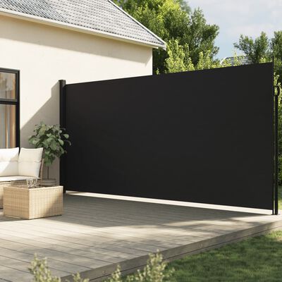 vidaXL fekete behúzható oldalsó napellenző 220 x 600 cm