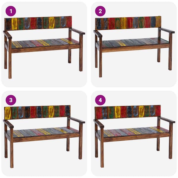 vidaXL 4 db tömör újrahasznosított fa étkezőszék