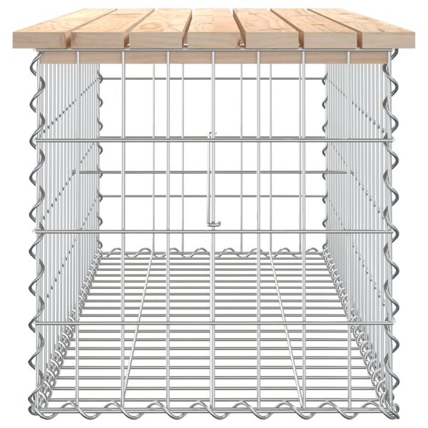 vidaXL tömör fenyőfa gabion kerti pad 103x44x42 cm
