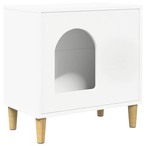vidaXL Macska H&aacute;z Feh&eacute;r 51 x 30 x 52 cm Szerelt Fa