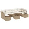 vidaXL Kerti Kanap&eacute; Szett 8 db Beige &eacute;s kr&eacute;m polirattan