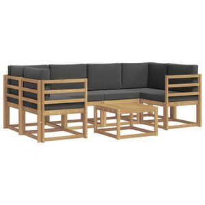 vidaXL K&uuml;lt&eacute;ri kanap&eacute; szett p&aacute;rn&aacute;val 7 pcs Feh&eacute;r &eacute;s Antracitsz&uuml;rke