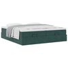 vidaXL Ottomán ágykeret matracokkal sötétzöld 180x200cm bársony