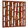 vidaXL bambuszmint&aacute;s corten ac&eacute;l kerti fald&iacute;sz 55x55 cm