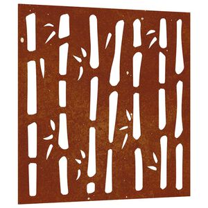 vidaXL bambuszmint&aacute;s corten ac&eacute;l kerti fald&iacute;sz 55x55 cm
