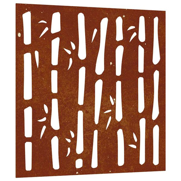 vidaXL bambuszmint&aacute;s corten ac&eacute;l kerti fald&iacute;sz 55x55 cm