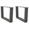 vidaXL 2 db antracitsz&uuml;rke, V-alak&uacute; ac&eacute;l doh&aacute;nyz&oacute;asztal l&aacute;b 60 x (30-31,3) cm