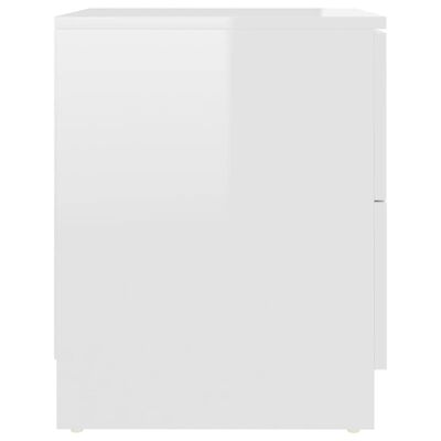 vidaXL 2 db magasfényű fehér forgácslap éjjeliszekrény 40 x 40 x 50 cm