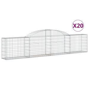 vidaXL 20 db &iacute;ves horganyzott vas gabion kos&aacute;r 300x30x60/80 cm
