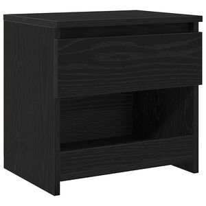 vidaXL &Eacute;jjeliszekr&eacute;ny Fekete t&ouml;lgy 40 x 30 x 39 cm Szerelt Fa