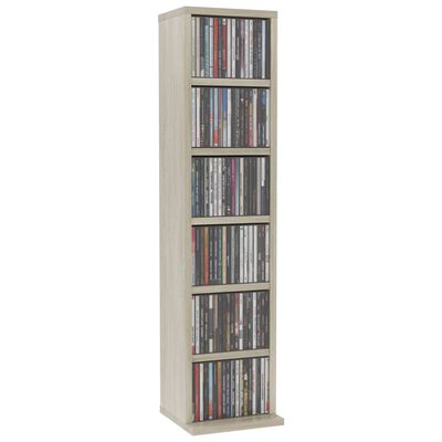vidaXL sonoma-tölgy színű szerelt fa CD-szekrény 21 x 20 x 88 cm