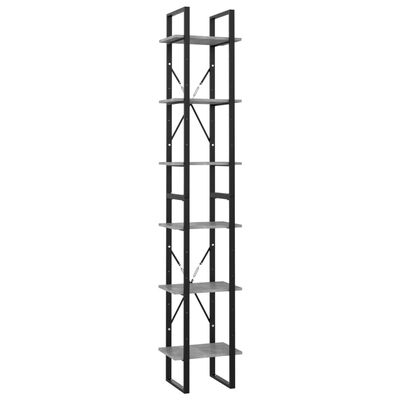 vidaXL 6-szintes betonszürke forgácslap könyvszekrény 40 x 30 x 210 cm