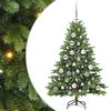 vidaXL Mű kar&aacute;csonyfa 150 LED-del &aacute;llv&aacute;nnyal Z&ouml;ld 120 cm PE &eacute;s PVC