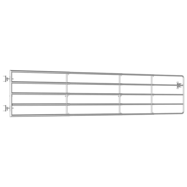 vidaXL 5-rudas ez&uuml;stsz&iacute;nű ac&eacute;l mezőgazdas&aacute;gi kapu (150-400) x 90 cm