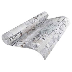 vidaXL 3D Kő Tap&eacute;ta Sz&uuml;rke 10 x 0,53 m Nem Szőtt Sz&ouml;vet