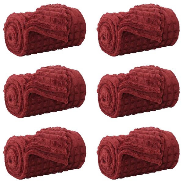 vidaXL Takar&oacute;k 6 pcs Bordeaux piros 240 x 220 cm Gyapj&uacute;