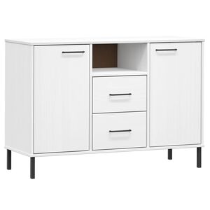 vidaXL OSLO feh&eacute;r t&ouml;m&ouml;r fa t&aacute;lal&oacute;szekr&eacute;ny f&eacute;ml&aacute;bakkal 113x40x77 cm