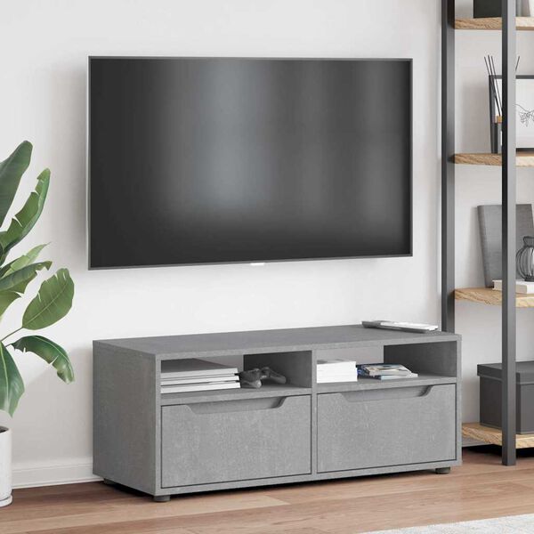 vidaXL VISNES betonszürke szerelt fa TV-szekrény 100x40x38 cm