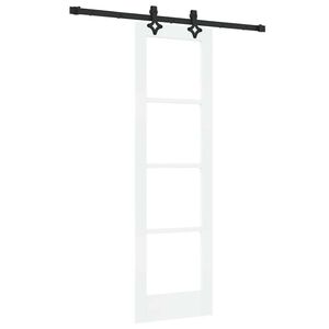 vidaXL Cs&uacute;sz&oacute; ajt&oacute; Feh&eacute;r 61 x 198,5 cm T&ouml;m&ouml;r fenyőfa &eacute;s &uuml;veg