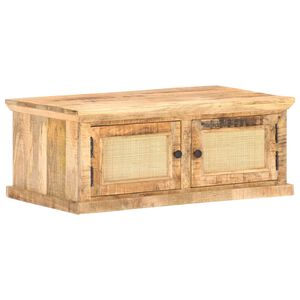 vidaXL t&ouml;m&ouml;r mang&oacute;fa &eacute;s term&eacute;szetes n&aacute;d doh&aacute;nyz&oacute;asztal 90 x 50 x 35 cm