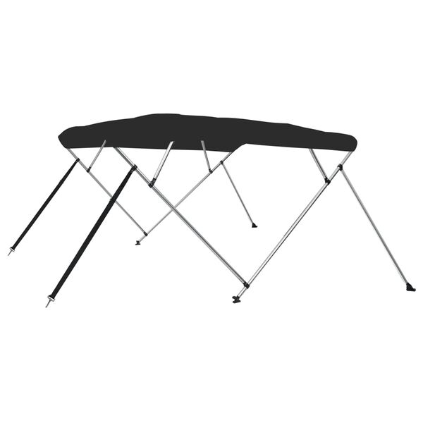 vidaXL fekete n&eacute;gy&aacute;g&uacute; bimini tető 243 x 210 x 137 cm