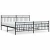vidaXL fekete f&eacute;m &aacute;gykeret fej- &eacute;s l&aacute;bt&aacute;ml&aacute;val 193 x 203 cm