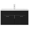 vidaXL fekete szerelt fa mosd&oacute;szekr&eacute;ny be&eacute;p&iacute;tett mosd&oacute;kagyl&oacute;val