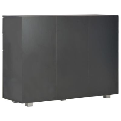 vidaXL fekete magasfényű tálalószekrény 107x35x80,5 cm