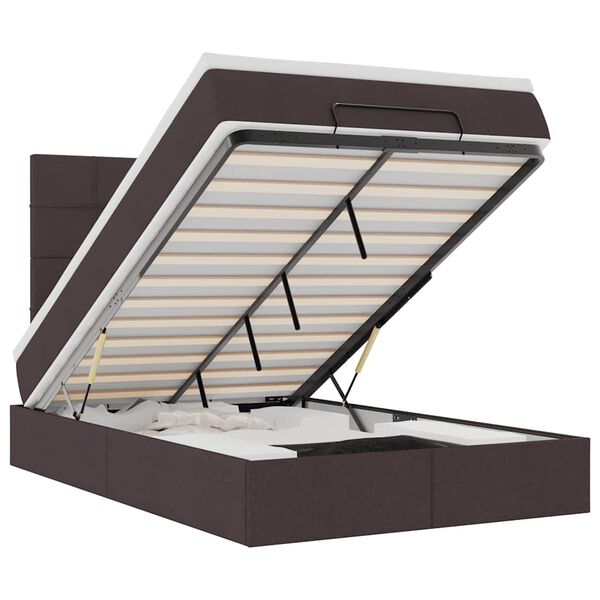 vidaXL Ottom&aacute;n &aacute;gykeret matraccal s&ouml;t&eacute;tbarna 120x190 cm sz&ouml;vet