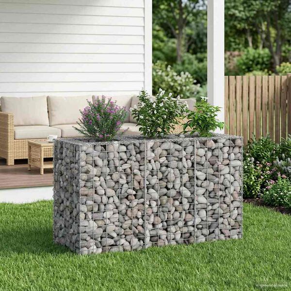 vidaXL Gabion emelt &aacute;gy Ez&uuml;st 130 x 50 x 80 cm Horganyzott ac&eacute;l