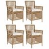 vidaXL K&uuml;lt&eacute;ri sz&eacute;k 4 db Beige &eacute;s kr&eacute;m polirattan